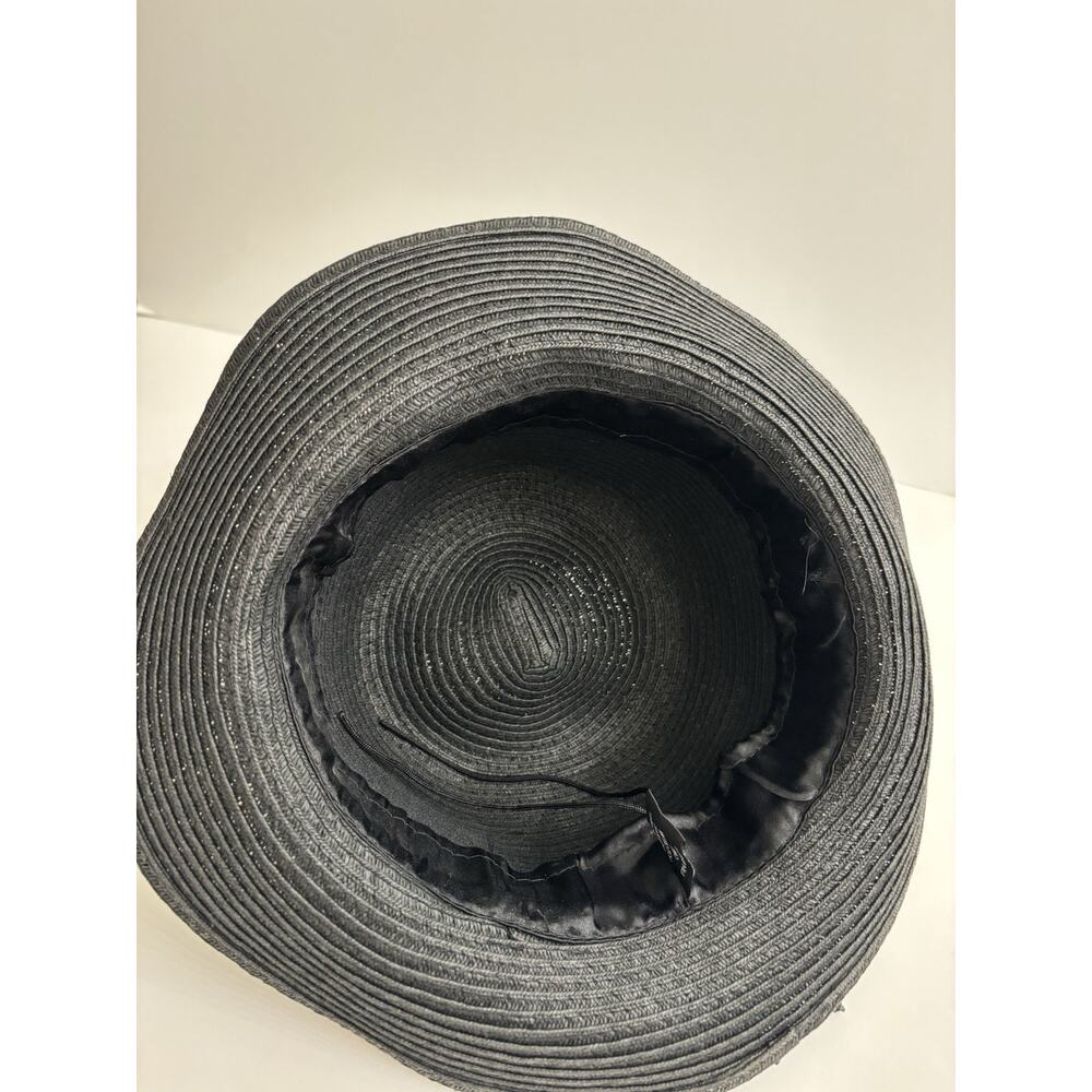 August Hat Company Black “Classic Kettle” Straw Sunhat, Braided Band - Picture 5 of 6